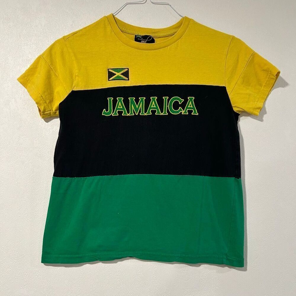JMD Jamaica Graphic Tee Youth 14/16 Colorblock Cotton T-Shirt